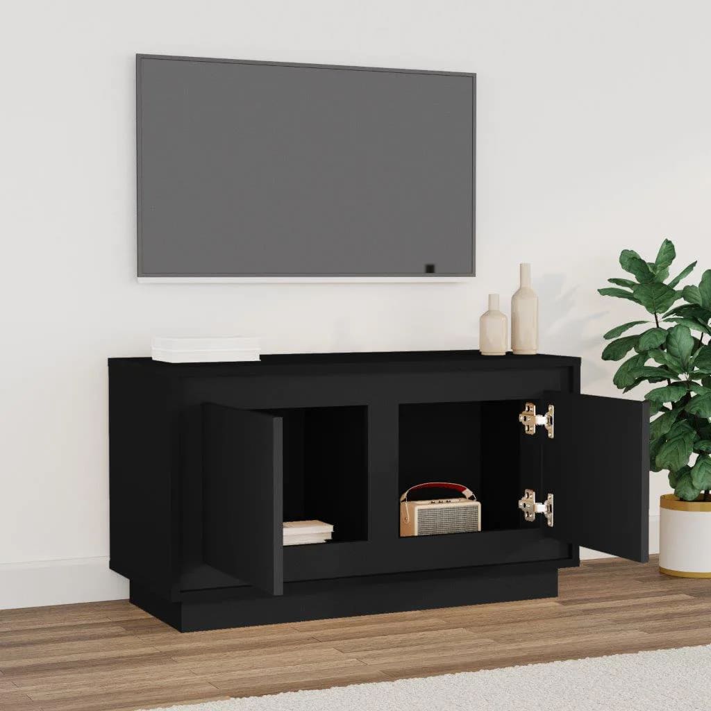 Mobili tv in legno nero 80x35x45 cm