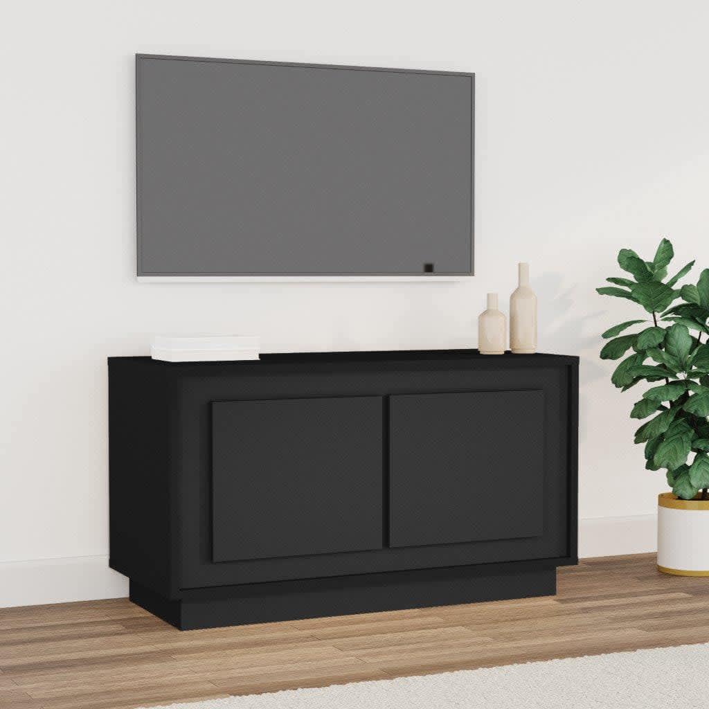 Vetonek Mueble para TV madera contrachapada negro 80x35x45 cm