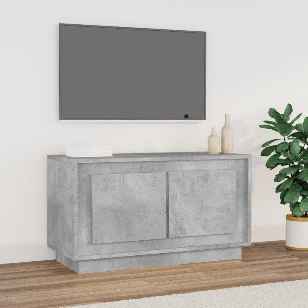 Vetonek Mueble para TV madera contrachapada gris hormigón 80x35x45 cm