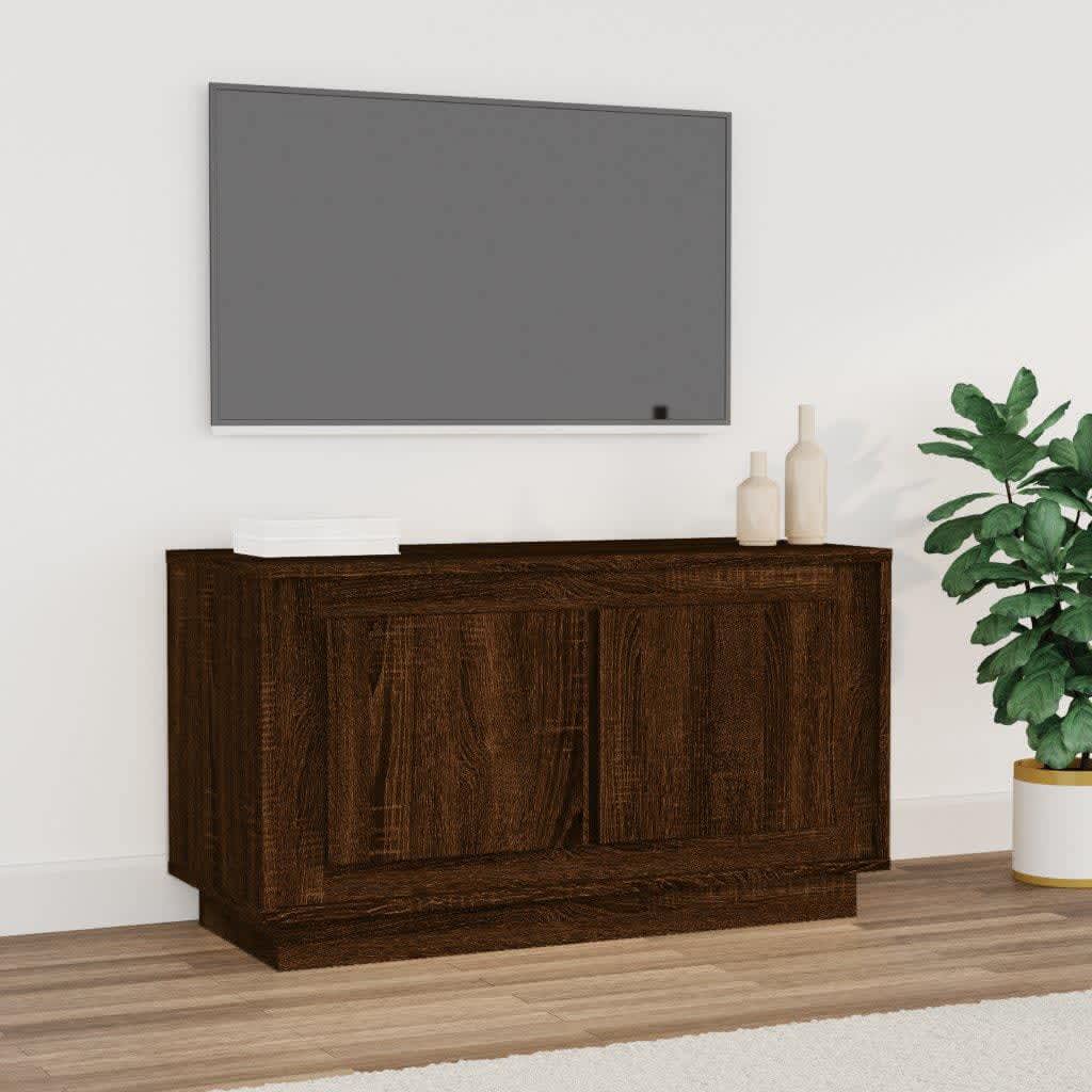 Vetonek Mueble para TV madera contrachapada roble marrón 80x35x45 cm