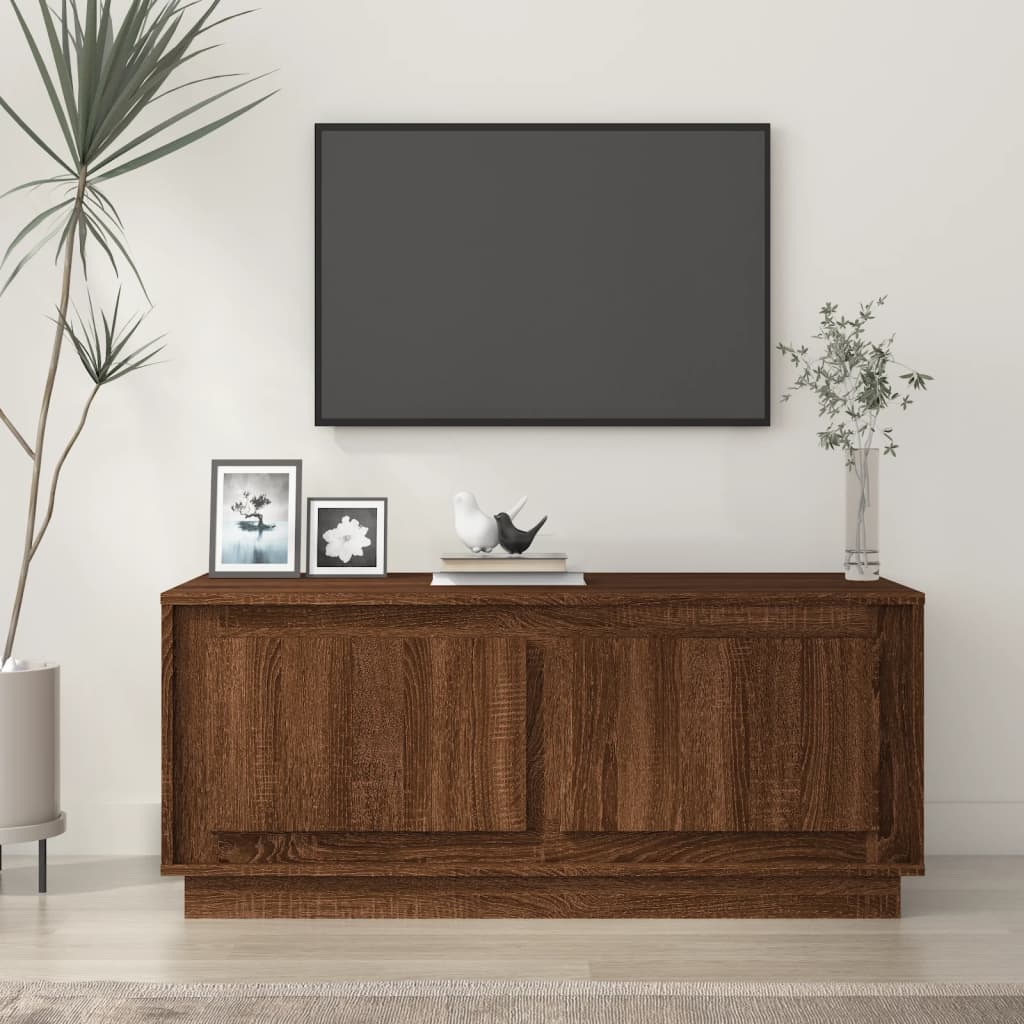 Vetonek Mesa de centro madera contrachapada marrón roble 102x50x44 cm