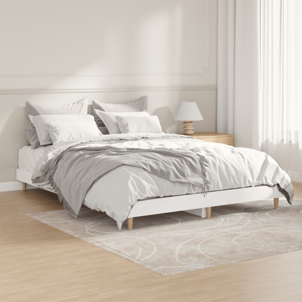 Vetonek Estructura de cama madera de ingeniería blanca 140x190 cm