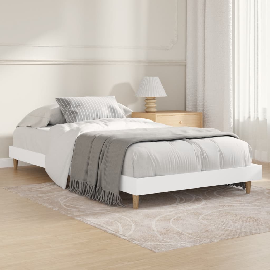 Vetonek Estructura de cama madera de ingeniería blanca 90x190 cm