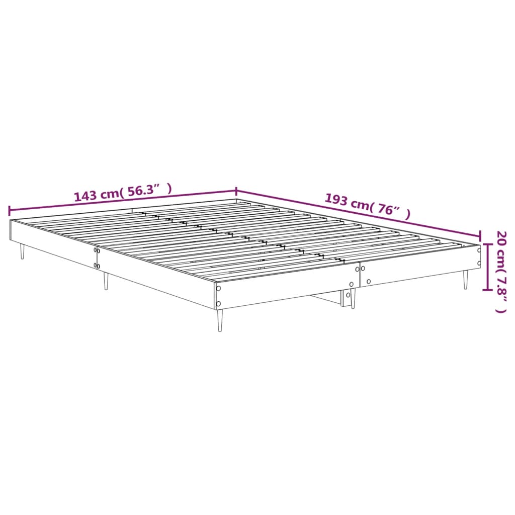 Estructura de cama madera de ingeniería gris Sonoma 140x190 cm