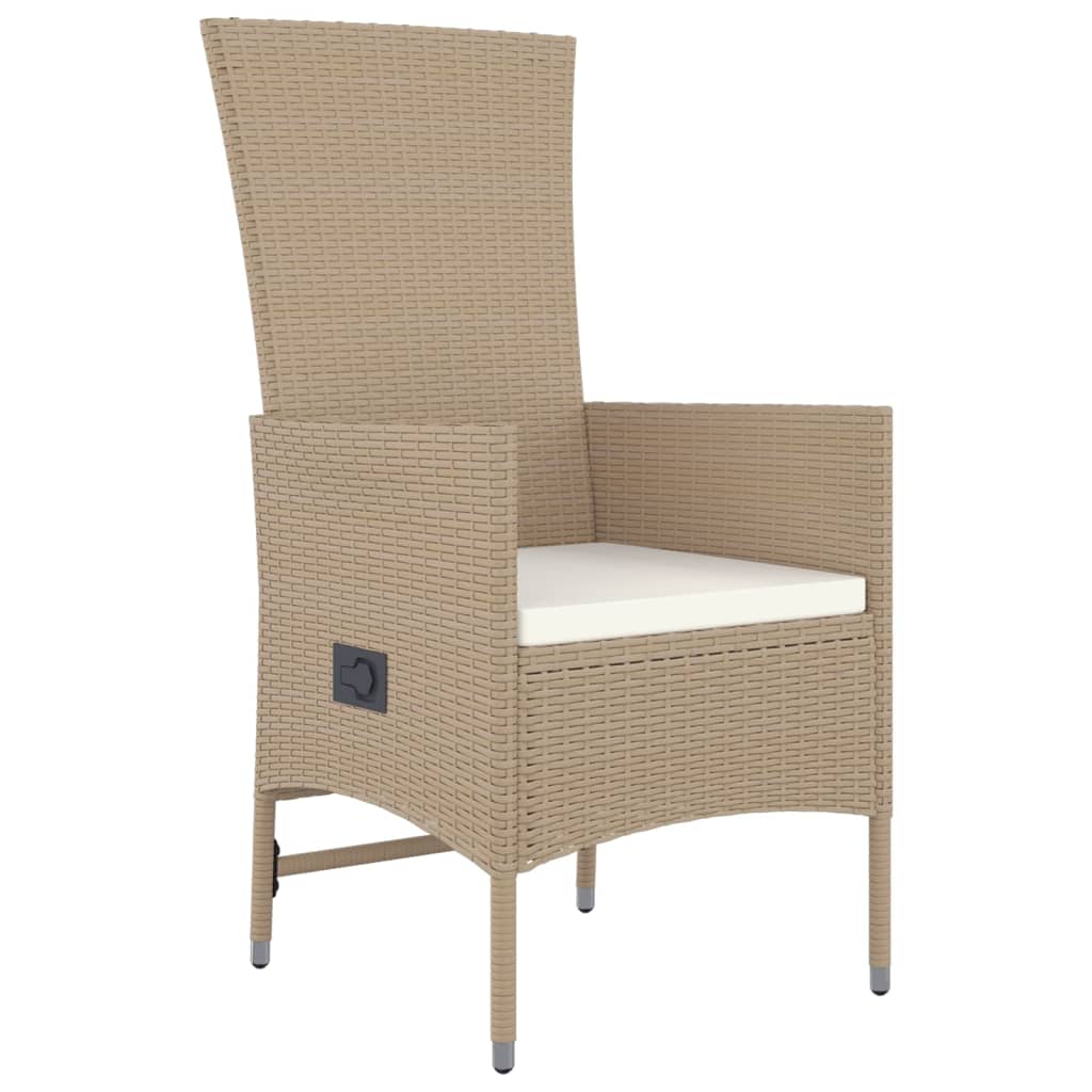 Set comedor de jardín 7 pzas con cojines ratán sintético beige vidaXL