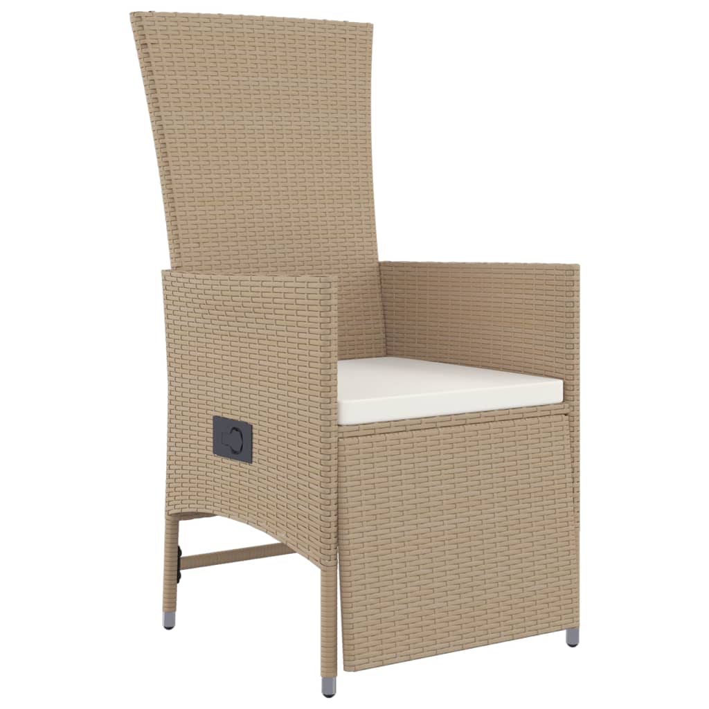 Set comedor de jardín 7 pzas con cojines ratán sintético beige vidaXL