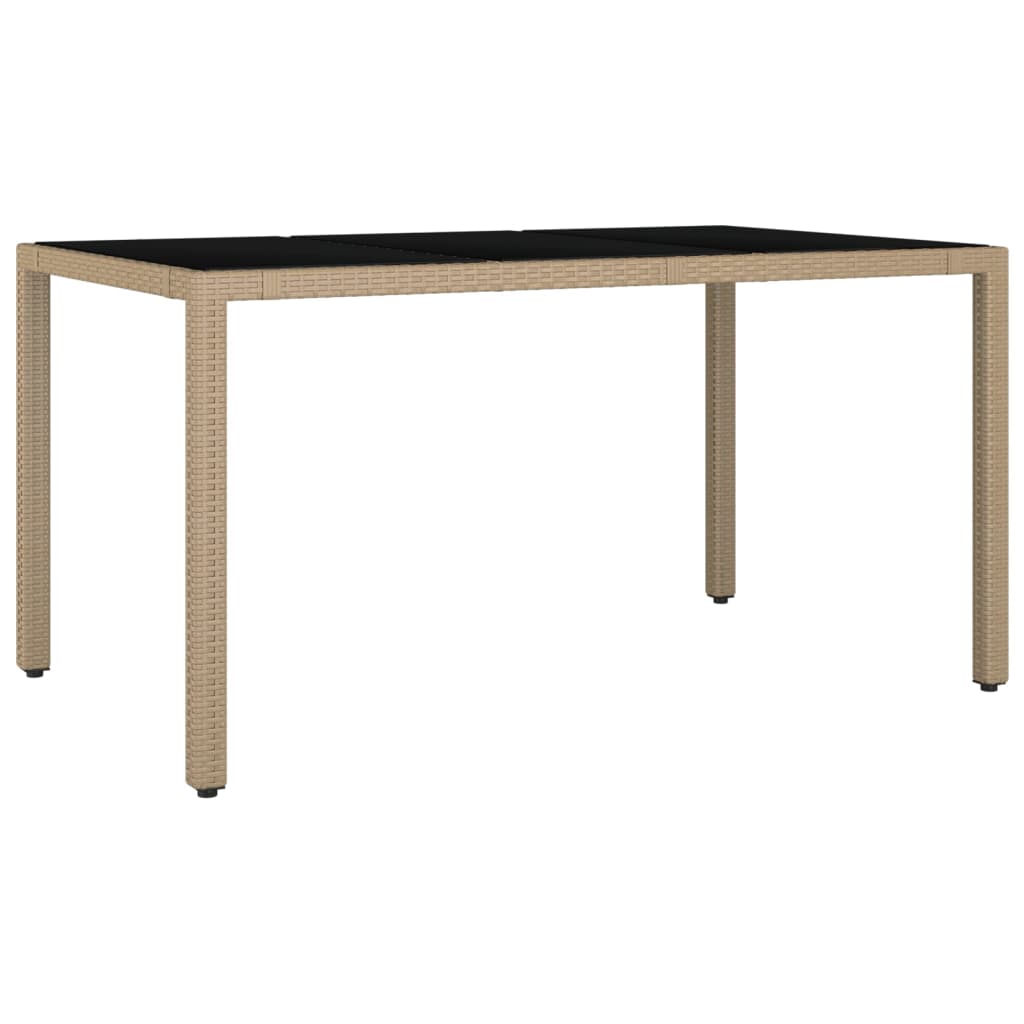 Set comedor de jardín 7 pzas con cojines ratán sintético beige vidaXL