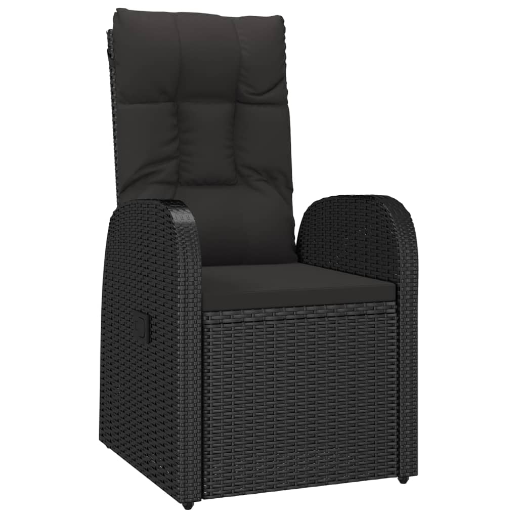 Set de muebles jardín 5 pzas con cojines ratán sintético negro vidaXL