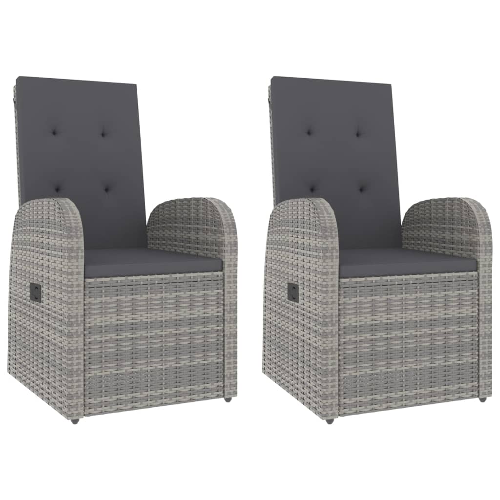 Juego muebles jardín 3 pzas madera acacia ratán sintético gris vidaXL