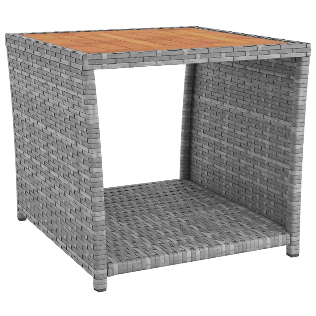 Juego muebles jardín 3 pzas madera acacia ratán sintético gris vidaXL