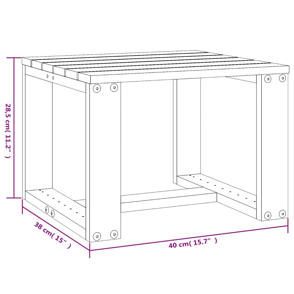 Tumbonas con mesa 2 uds madera maciza de pino gris