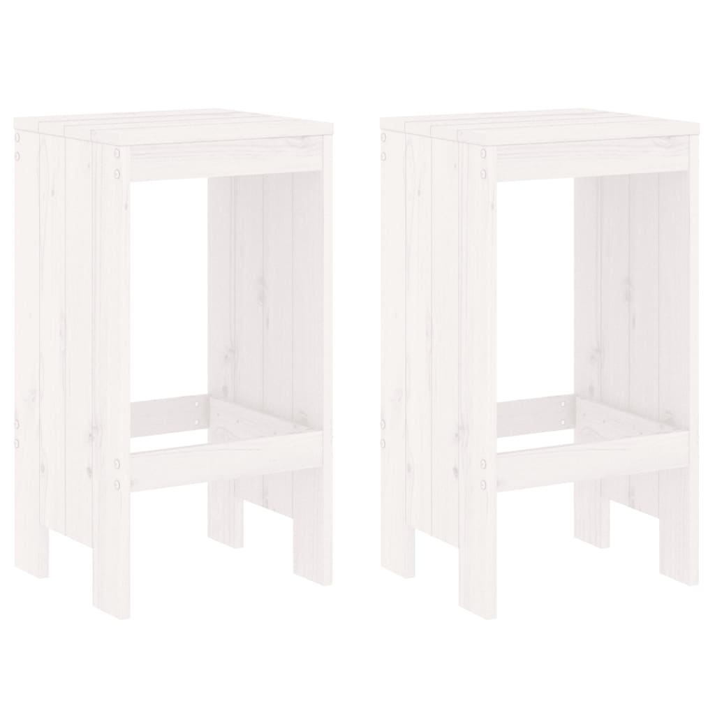 Set da tavolo e sgabello giardino alto 3 pezzi pino bianco in legno