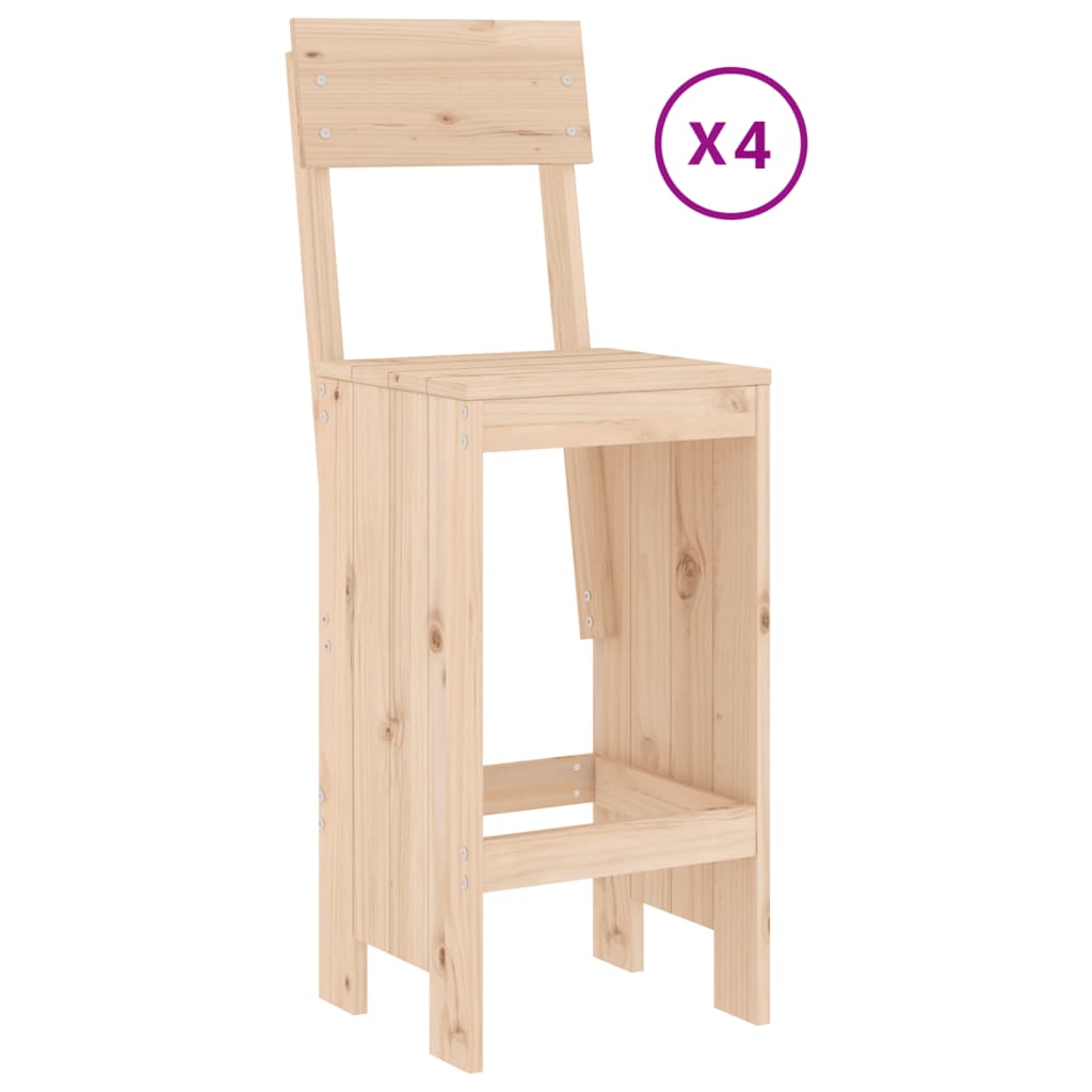 Table set and stools high garden 5 pcs solid wood pine