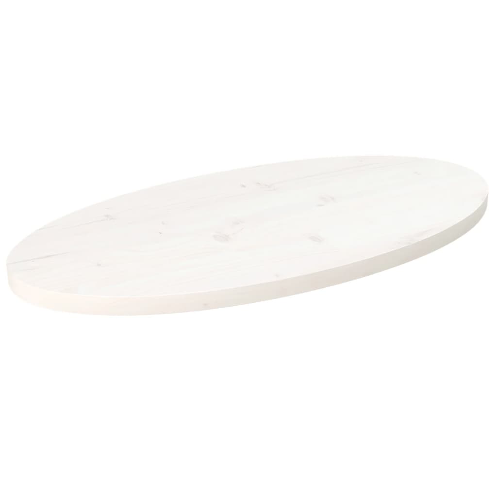 Tablero de mesa ovalado madera maciza pino blanco 60x30x2,5 cm