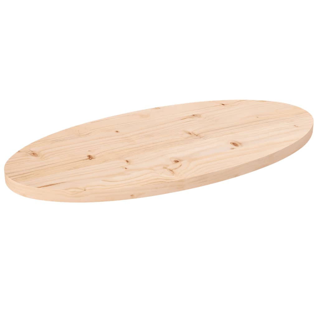 Vetonek Tablero de mesa ovalado madera maciza de pino 70x35x2,5 cm