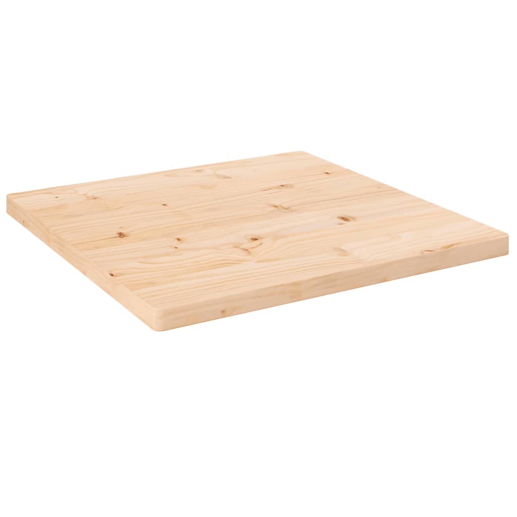 Vetonek Tablero de mesa cuadrado madera maciza de pino 50x50x2,5 cm