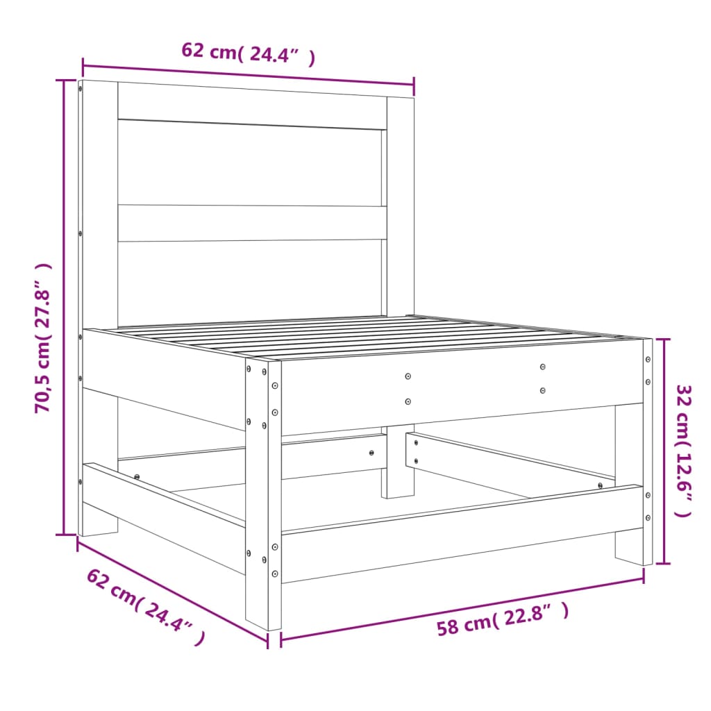 Zentrales Sofa aus geschwungenem Holzgarten imprägniert