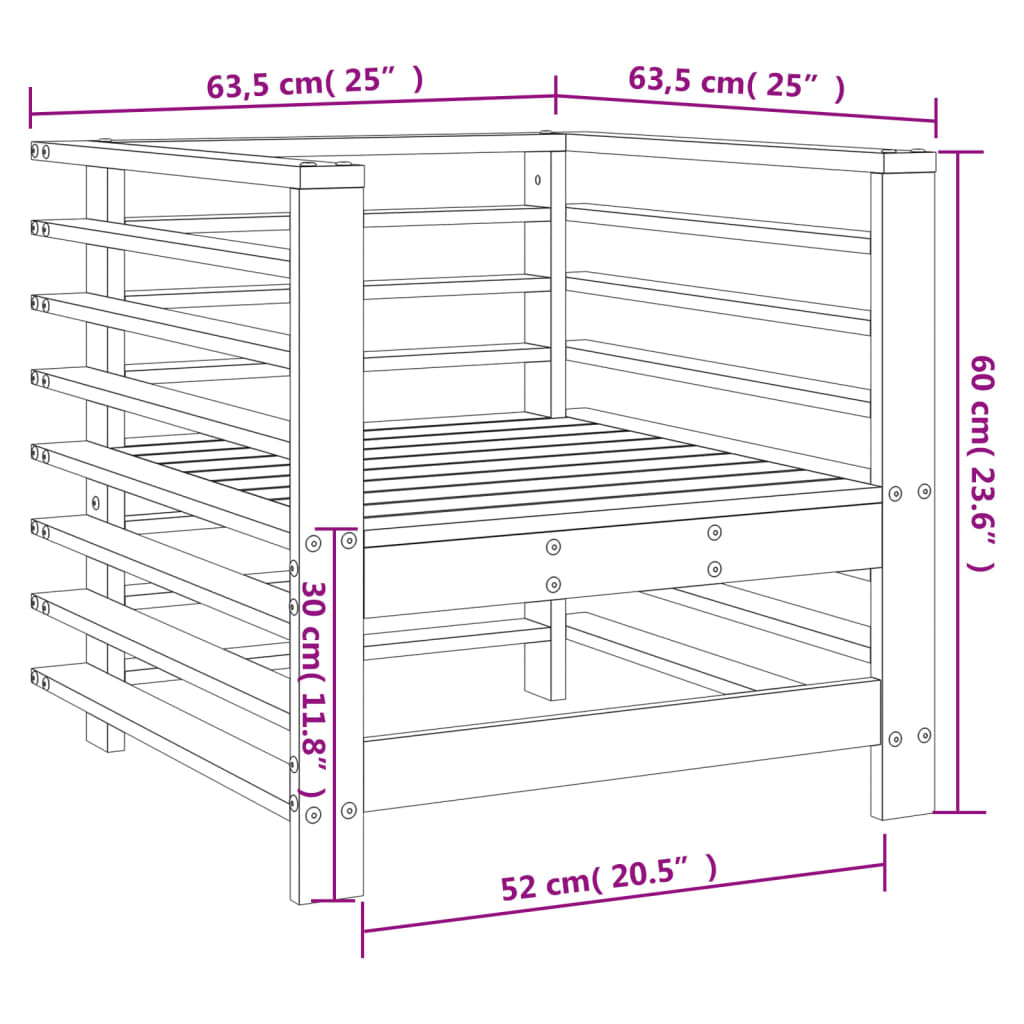 Câchons de jardin 2 unités en bois massif Douglas