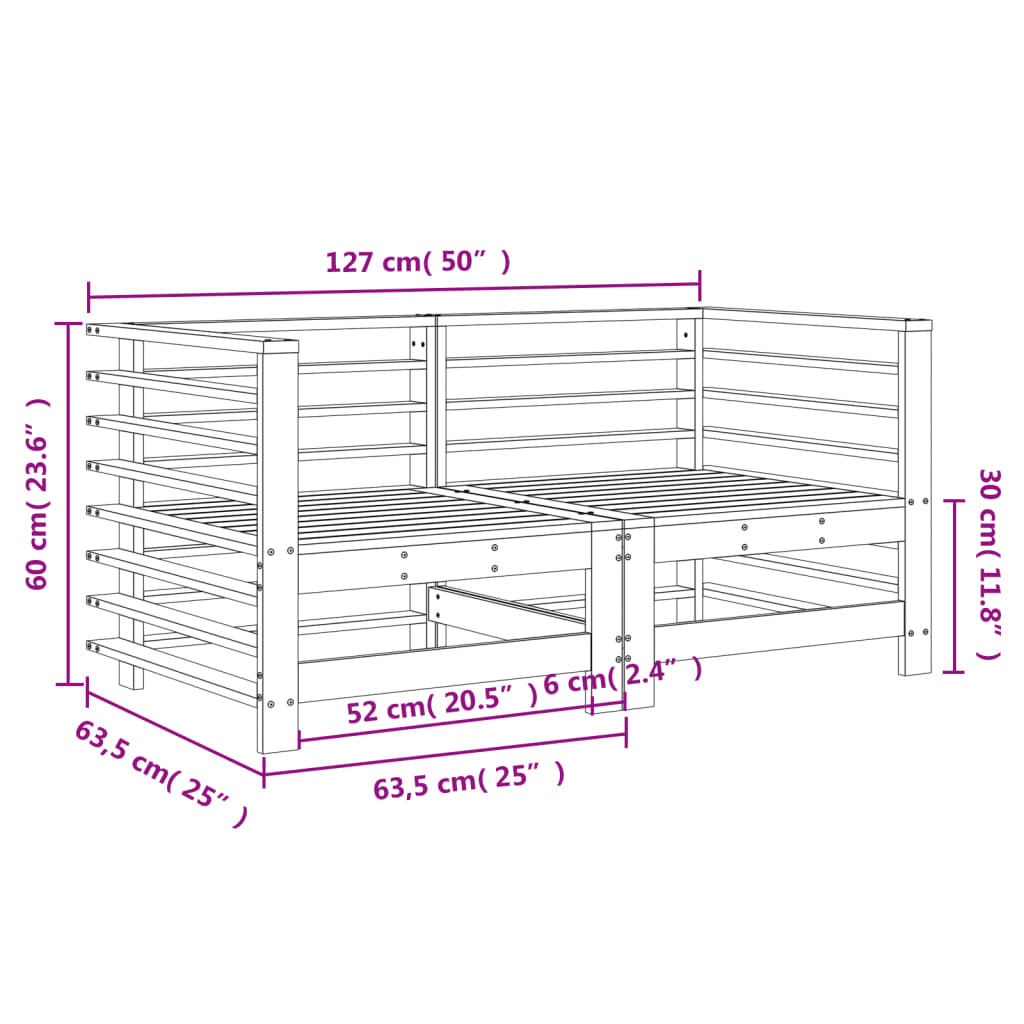 Canapés d'angle de jardin 2 uds Maciza Wood