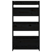Jardinera de pared 3 niveles madera pino negro 60x18,5x110 cm v8815 - Vetonek