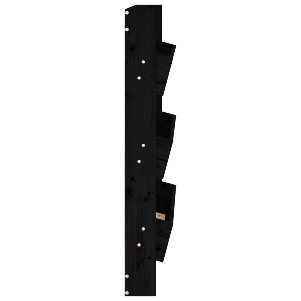 Jardinera de pared 3 niveles madera pino negro 60x18,5x110 cm v8815 - Vetonek