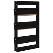 Jardinera de pared 3 niveles madera pino negro 60x18,5x110 cm v8815 - Vetonek