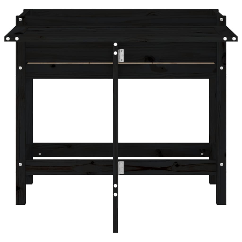 Floreira com tampa dobrável em madeira maciça de pinho preto - Vetonek