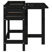 Floreira com tampa dobrável em madeira maciça de pinho preto - Vetonek