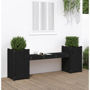 Banc avec jardinières en bois de pin noir massif 180x36x63 cm v9232 Vetonek