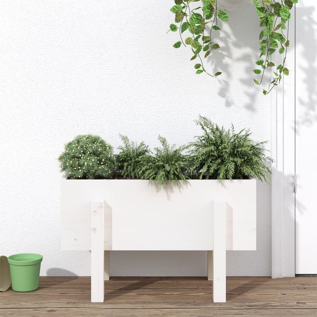 Jardinière en pin blanc massif 62x30x38 cm v9324 Vetonek