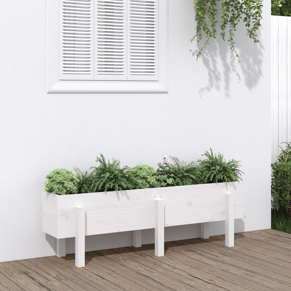 Lit de jardin surélevé en bois de pin blanc massif 121x30x38cm v9508 Vetonek