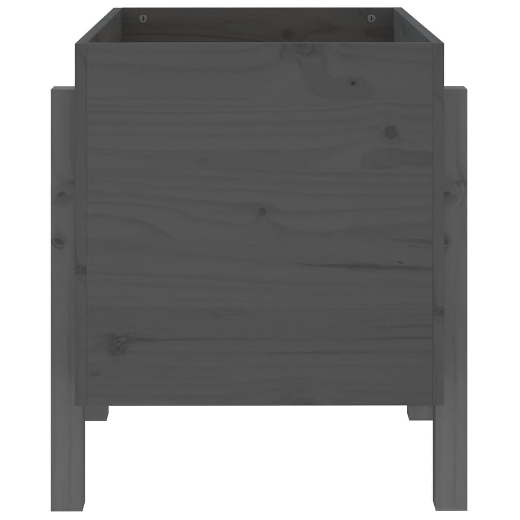 Jardinera de madera maciza de pino gris 62x50x57 cm vidaXL