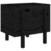 Vetonek Jardinera de madera maciza de pino negro 62x50x57 cm