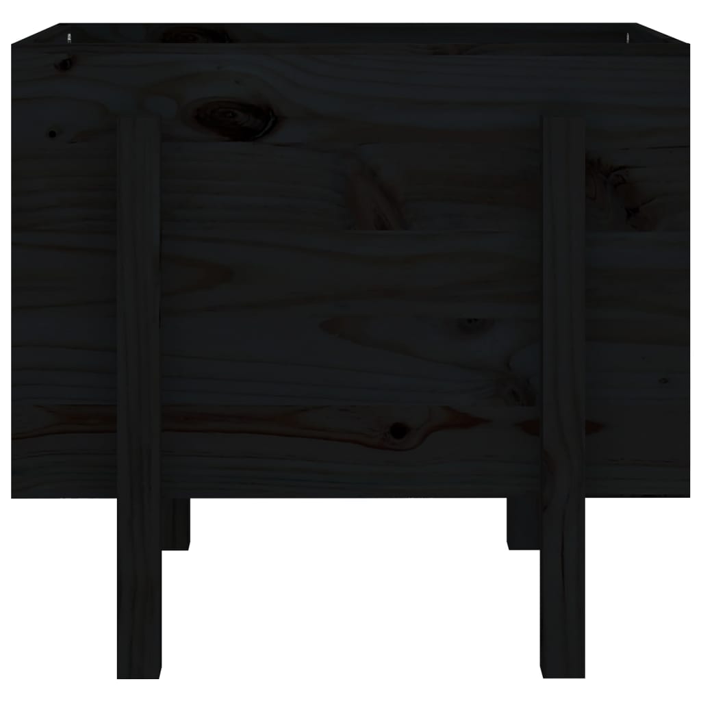 Jardinera de madera maciza de pino negro 62x50x57 cm v9591 - Vetonek