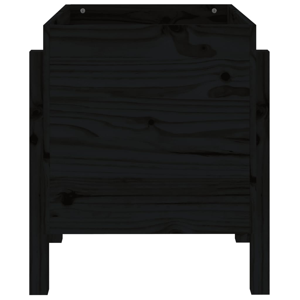 Jardinera de madera maciza de pino negro 62x50x57 cm v9591 - Vetonek