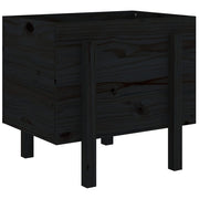 Jardinera de madera maciza de pino negro 62x50x57 cm v9591 - Vetonek