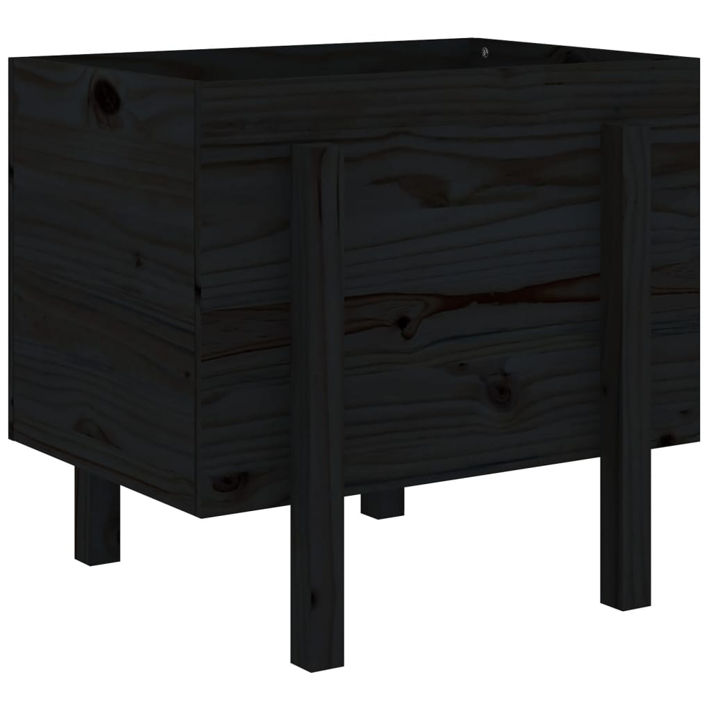Jardinera de madera maciza de pino negro 62x50x57 cm v9591 - Vetonek
