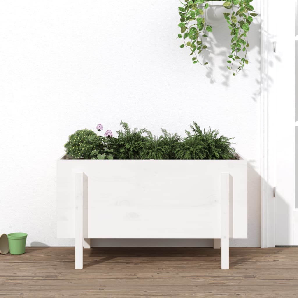 Lit de jardin surélevé en bois de pin blanc massif 101x50x57cm v9621 Vetonek