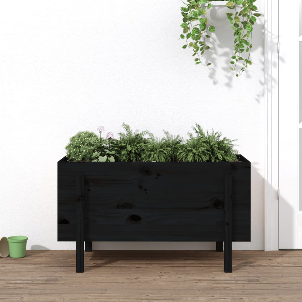 Lit de jardin surélevé en bois de pin noir massif 101x50x57 cm v9652 Vetonek