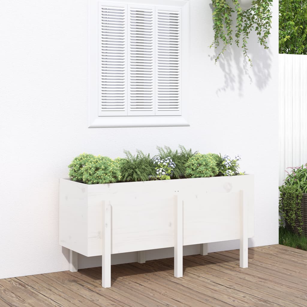 Lit de jardin surélevé en bois de pin blanc massif 121x50x57cm v9744 Vetonek