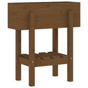 Vetonek Jardinera madera maciza de pino marrón miel 62x30x69 cm