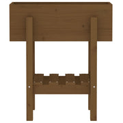 Jardinera madera maciza de pino marrón miel 62x30x69 cm v9829 - Vetonek