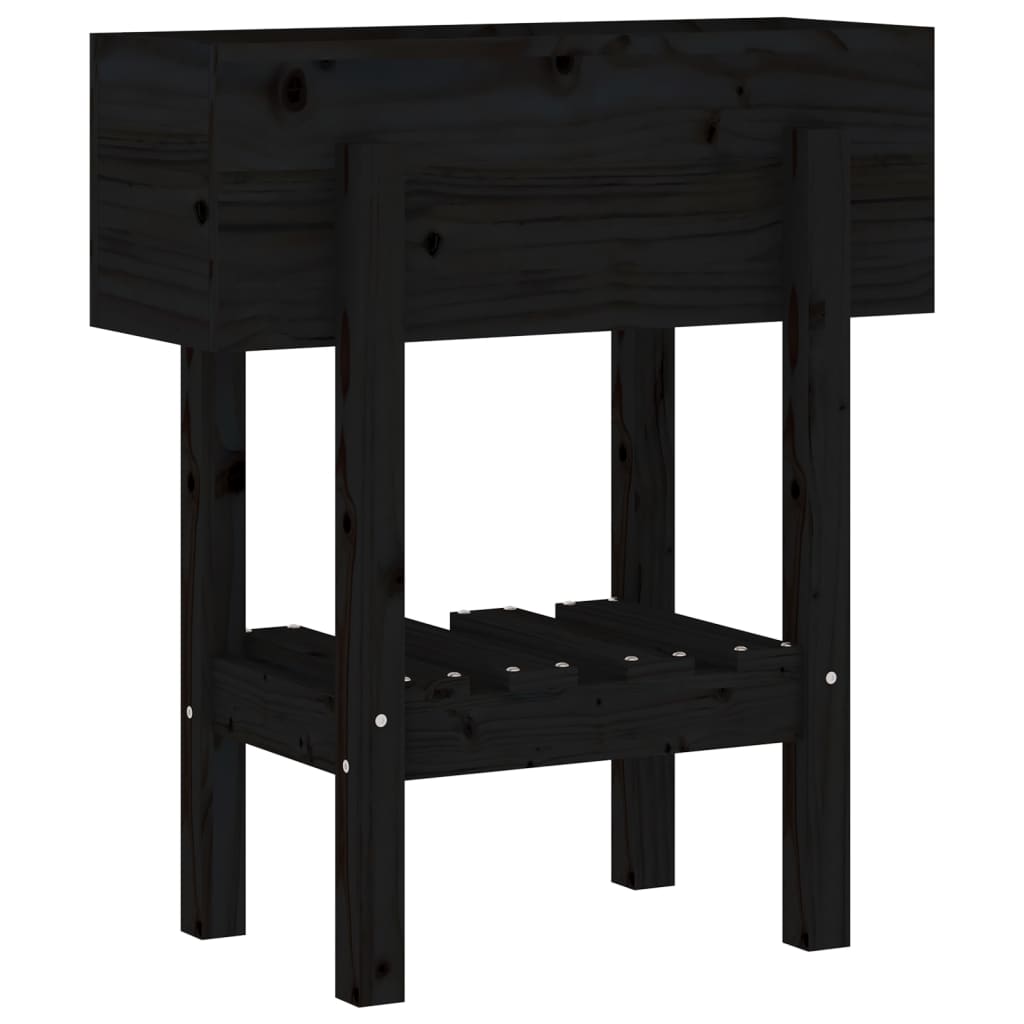 Vetonek Jardinera madera maciza de pino negro 62x30x69 cm