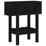 Jardinera madera maciza de pino negro 62x30x69 cm v9836 - Vetonek
