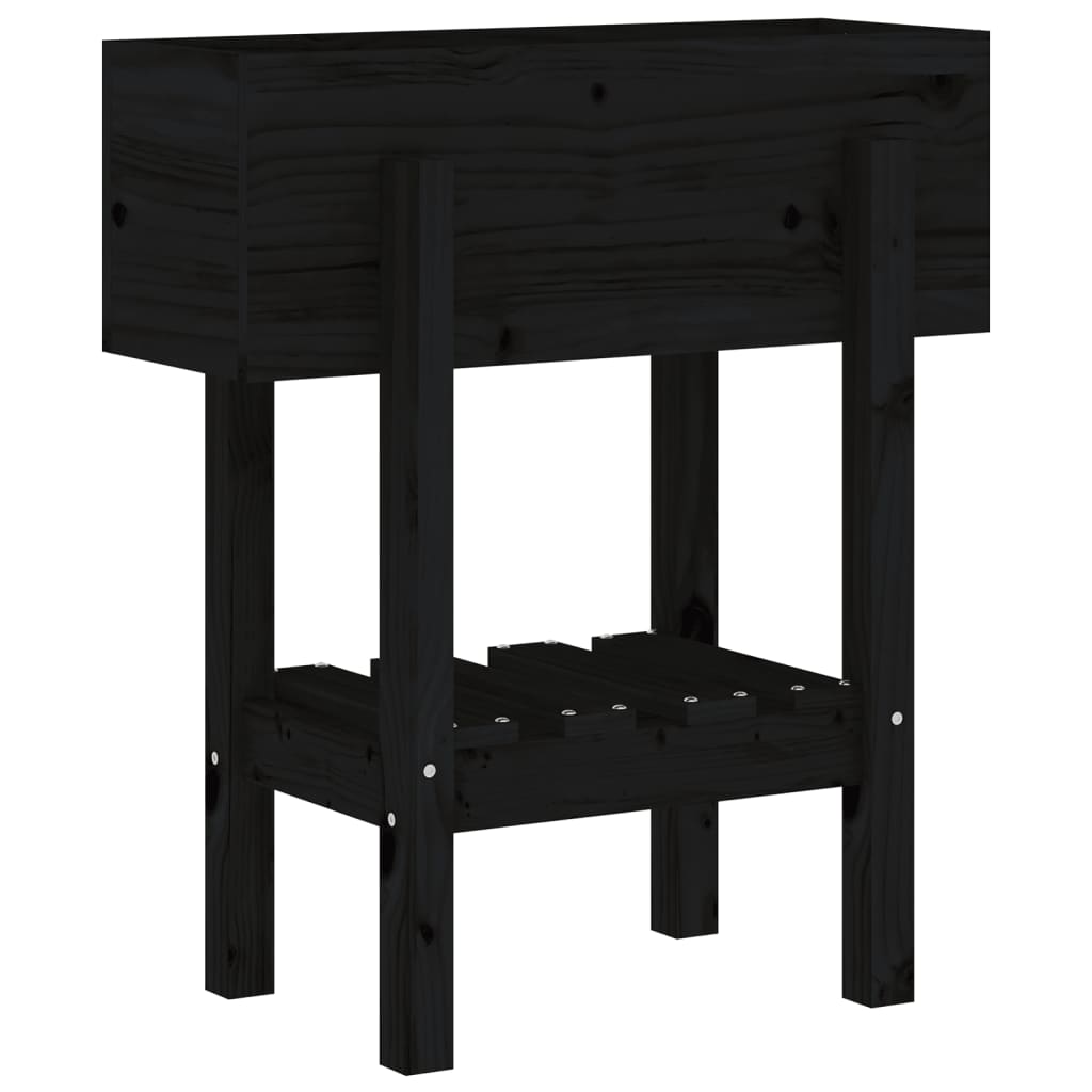 Jardinera madera maciza de pino negro 62x30x69 cm v9836 - Vetonek