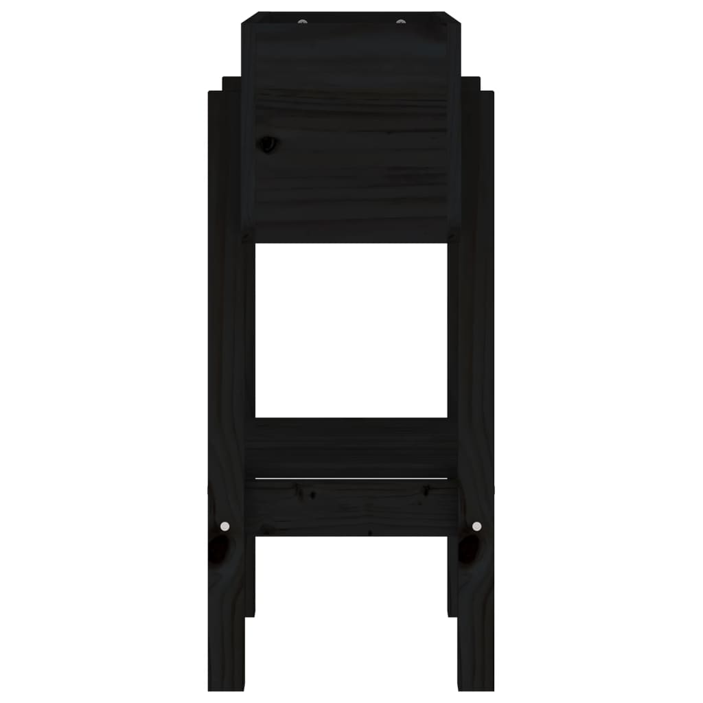 Jardinera madera maciza de pino negro 62x30x69 cm v9836 - Vetonek