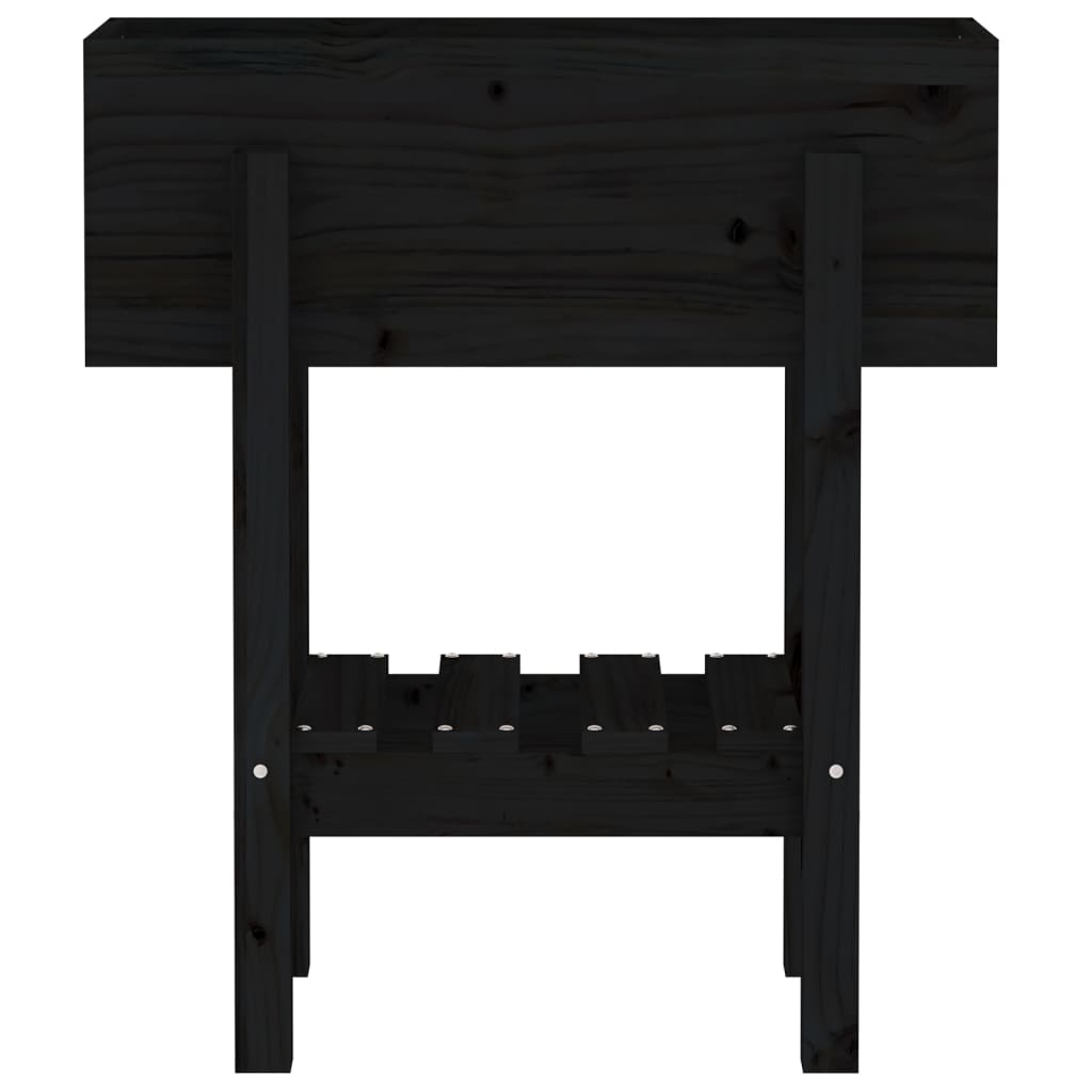 Jardinera madera maciza de pino negro 62x30x69 cm v9836 - Vetonek