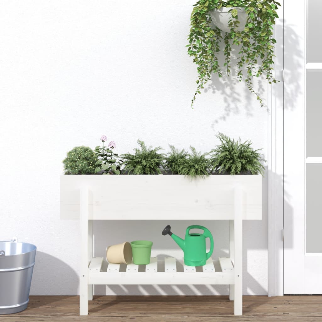 Lit de jardin surélevé en bois de pin blanc massif 101x30x69cm v9867 Vetonek