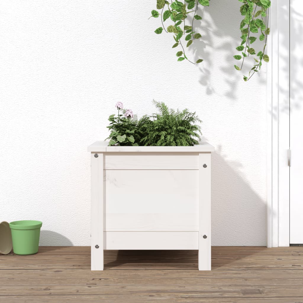 Jardinière en pin blanc massif 40x40x39 cm v9928 Vetonek