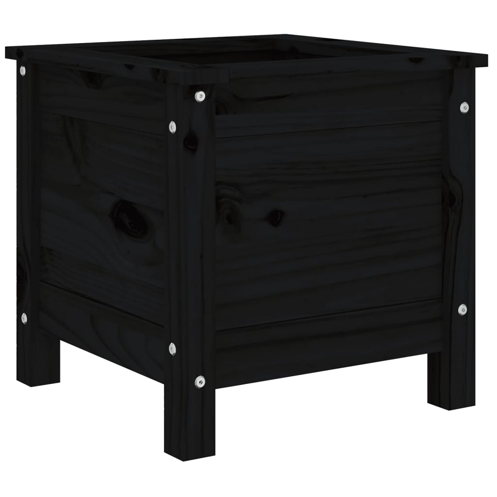 Jardinera madera maciza de pino negro 40x40x39 cm - Vetonek